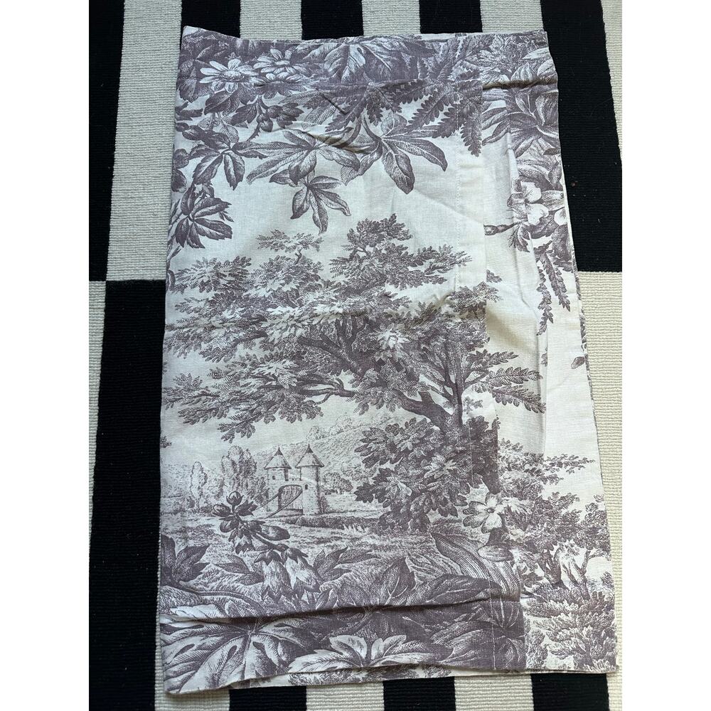 Pottery Barn purple Matine ShamToile Floral Linen French Country Standard